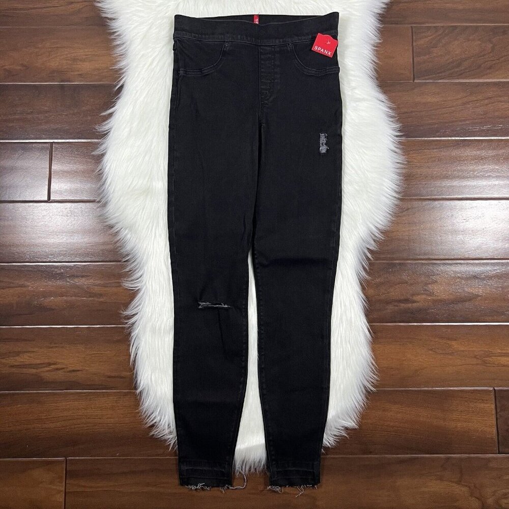 Spanx Size Small Vintage Black Distressed Ankle Skinny Jegging Jeans